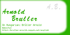 arnold bruller business card